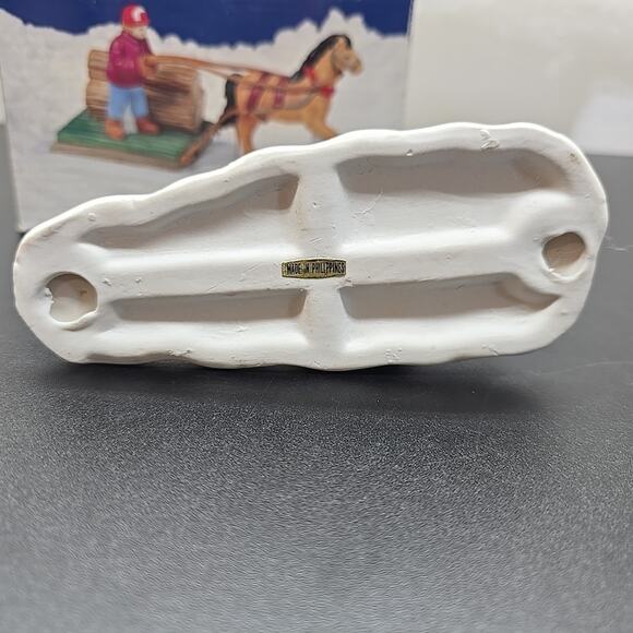 Christmas Valley Collectable Bringing in the Timbers Porcelain Vintage - Picture 7 of 12